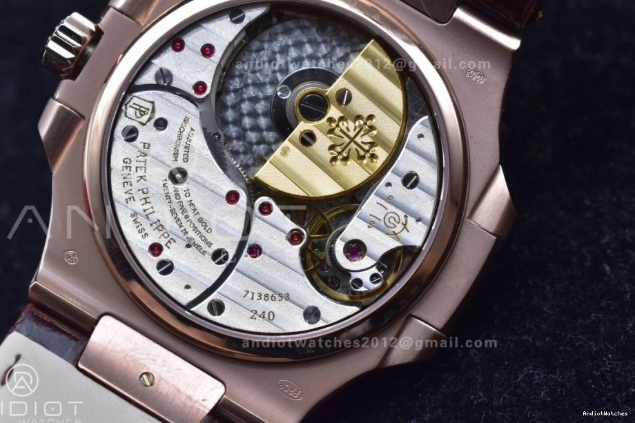 Edition Dial Brown Gray RG Croco 912 GRF on A23J Strap 5712 Nautilus SS Premium Best 0218